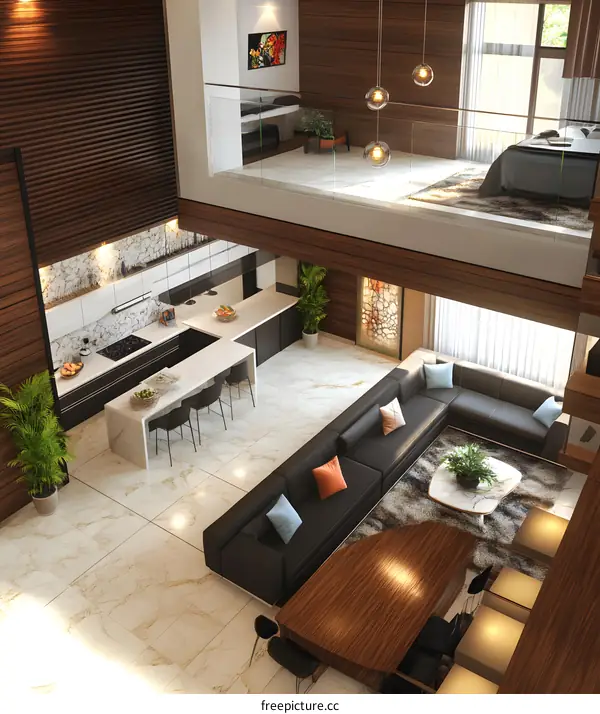 Modern Interior Design with Loft Style and Open Floor Plan