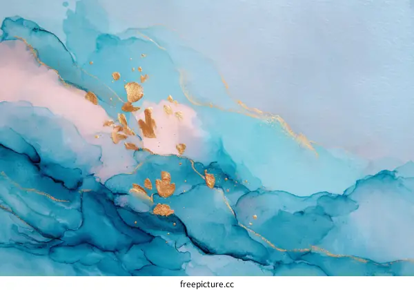 Abstract Liquid Color Flow Painting