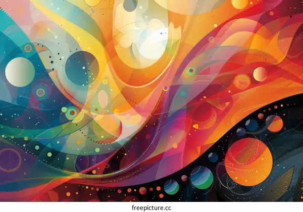 Abstract Colorful Space Illustration Design