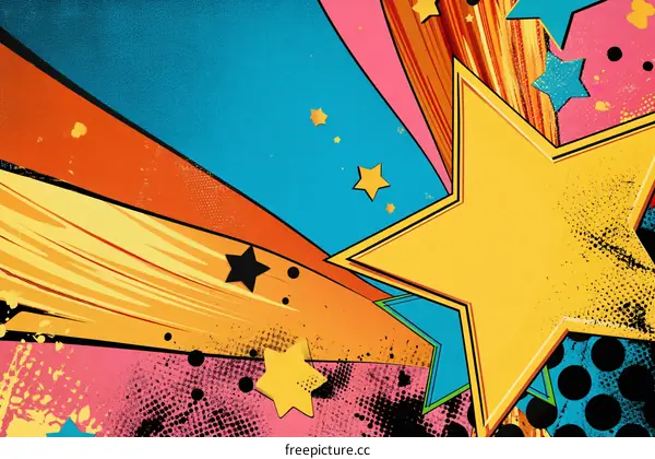 Colorful Retro Pop Art Star Background Design