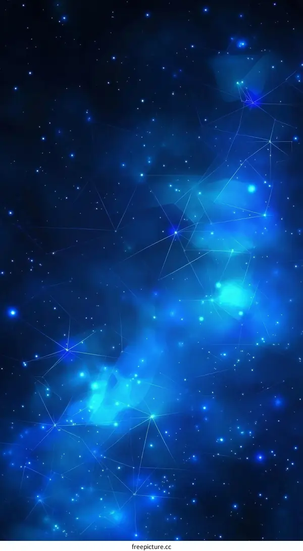 Abstract Blue Starry Space Network Background
