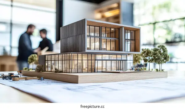 Architectural Model of Modern Building Design