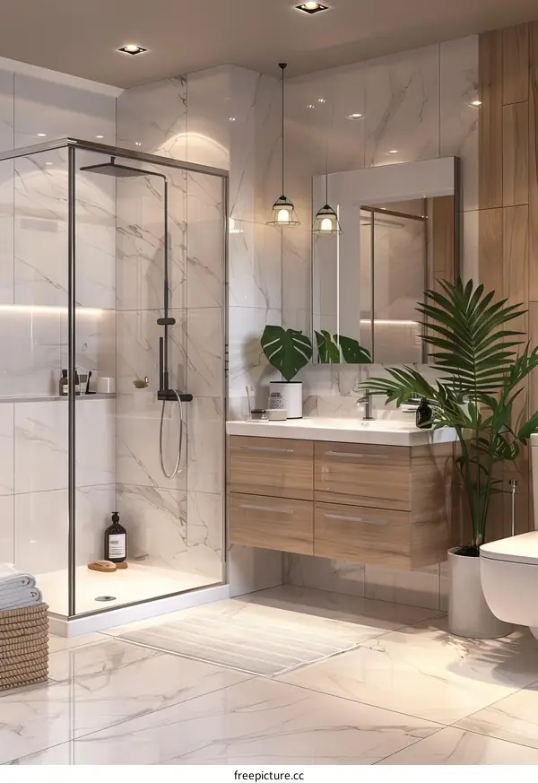Luxurious Bathroom with Designer Tub and Vanity