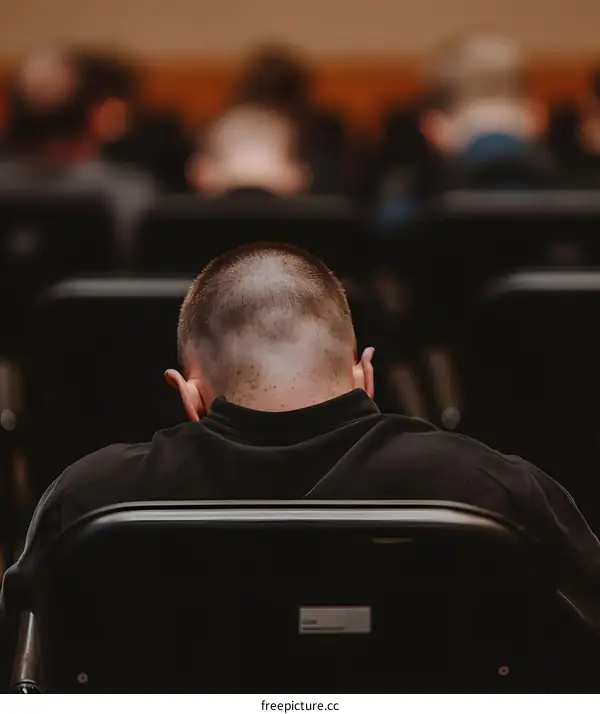 Man Sitting in a Chair, Back View
