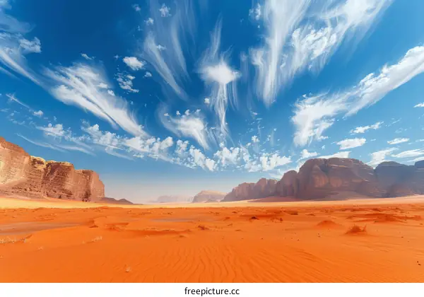 Stunning Red Desert Landscape and Azure Sky