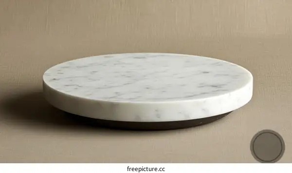 Elegant White Marble Round Serving Tray
