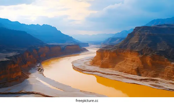 Majestic Mountain River Canyon Landscape