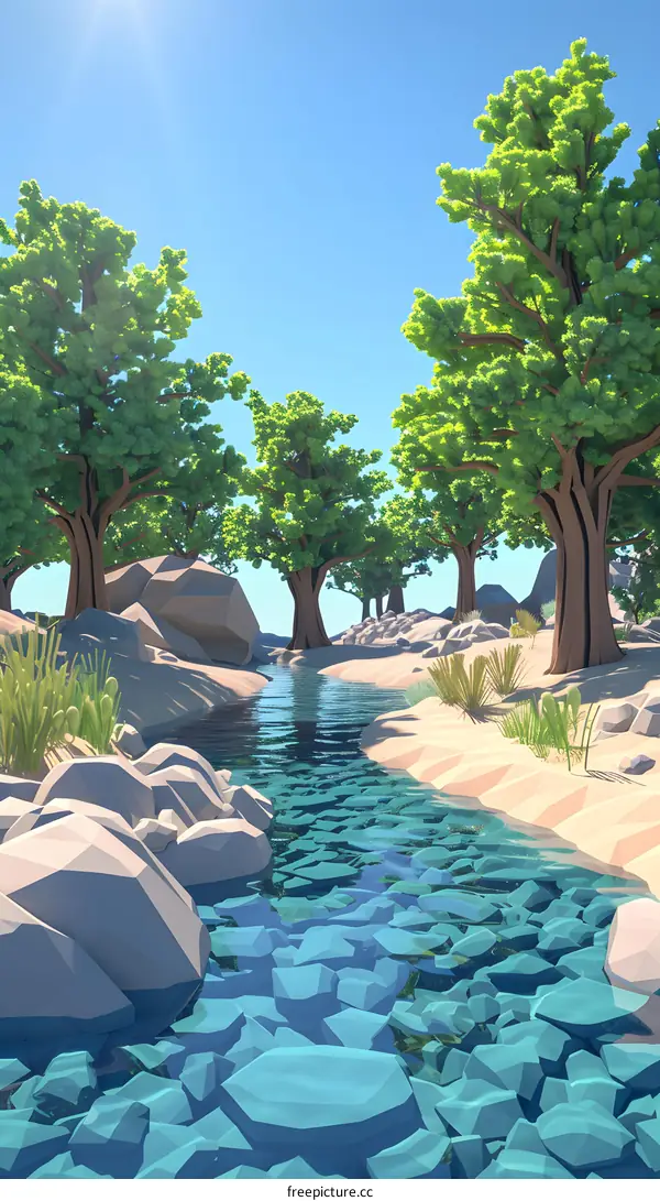Low Poly Forest River
