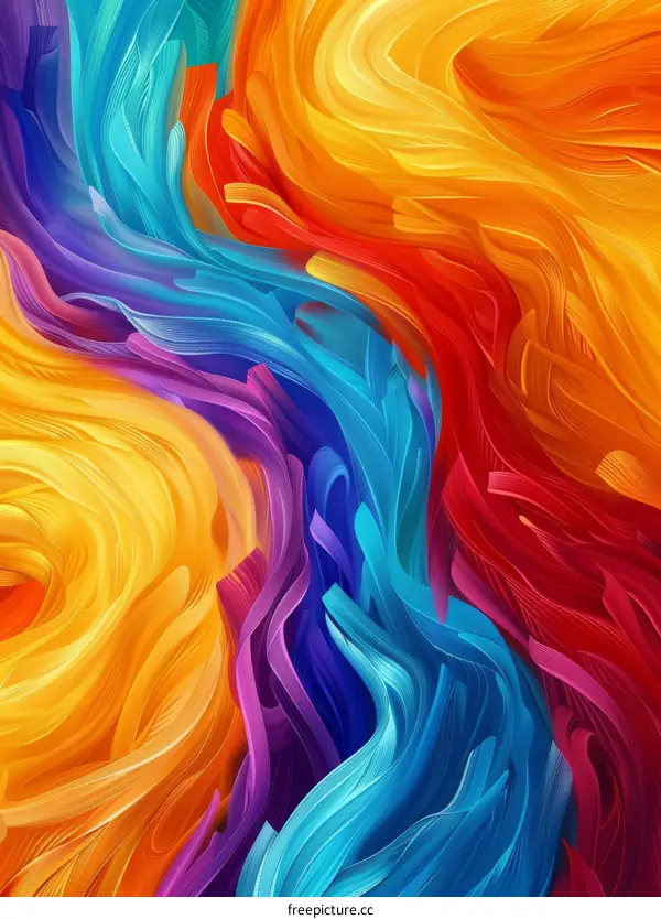 Abstract Background with Swirling Colors and Lines