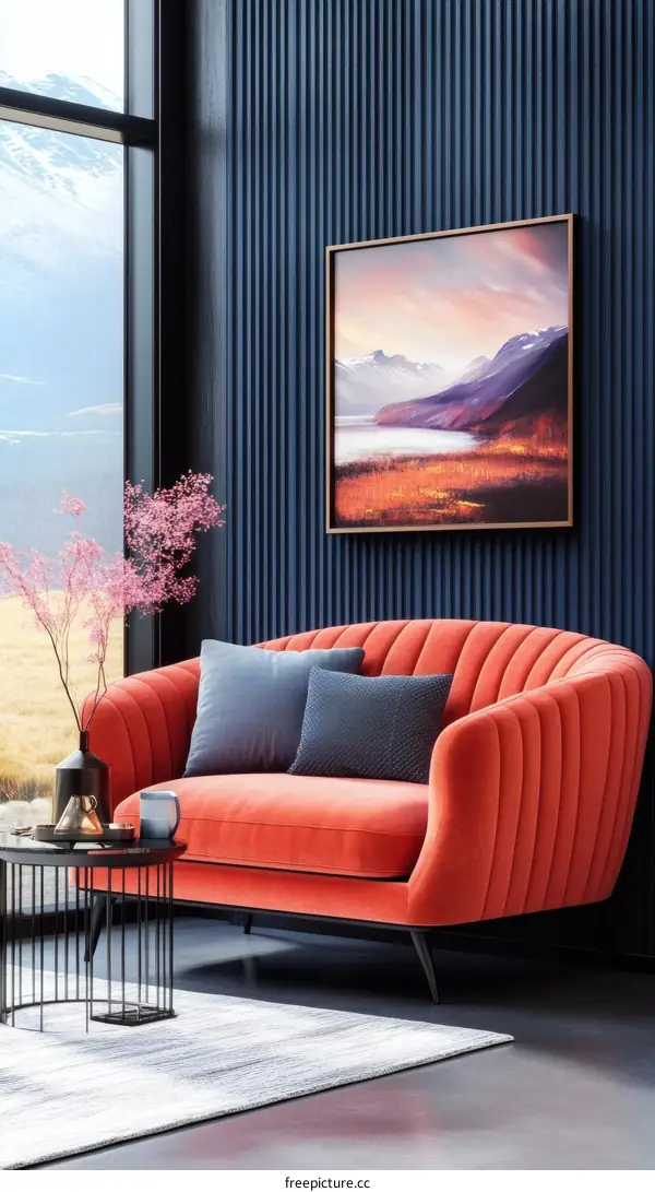 Modern Living Room Interior Design with Artwork