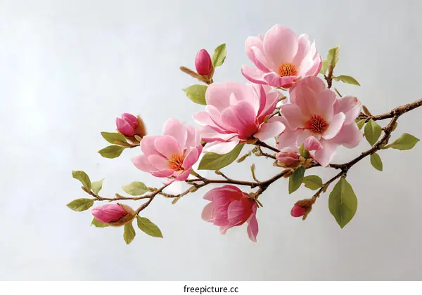 Delicate Magnolia Blossoms in Soft Pink Hues