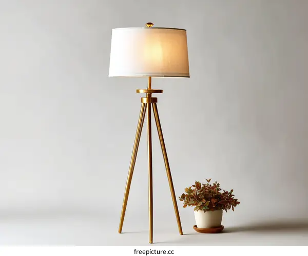 Modern Tripod Floor Lamp with Linen Shade