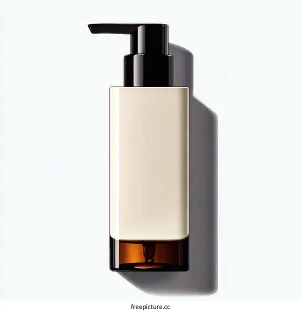 Cream Bottle Mockup with Black Pump