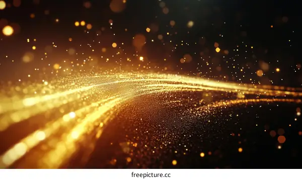 Abstract Golden Particles Background Design