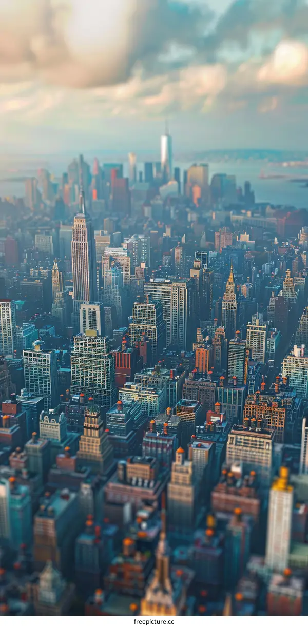 New York City Skyline Panorama Illustrative