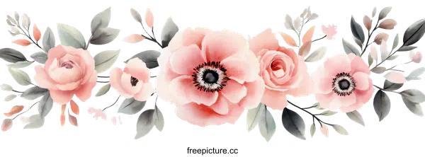 [Transparent Background PNG]Delicate Watercolor Floral Arrangement