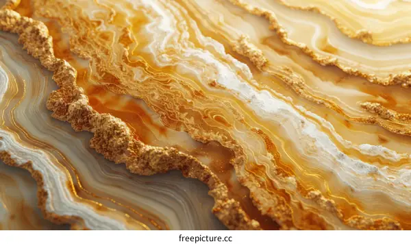 Golden and white marble texture with smooth lines