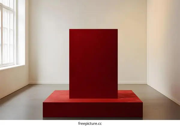 Red Block Minimalist  Art Installation Gallery