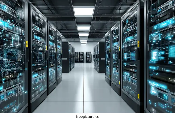 Modern Data Center with Server Racks