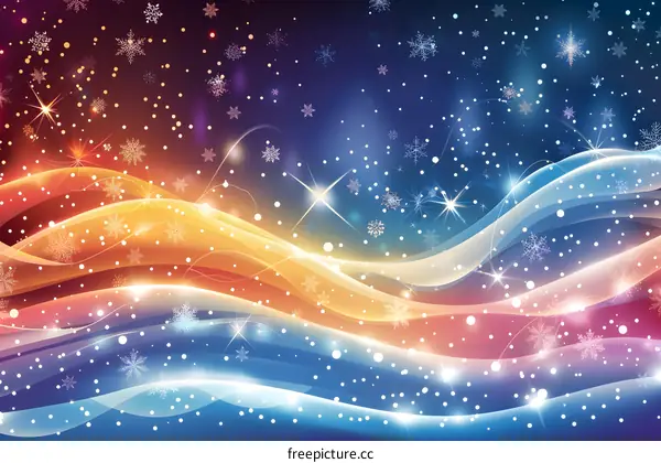 Colorful winter background with snowflakes