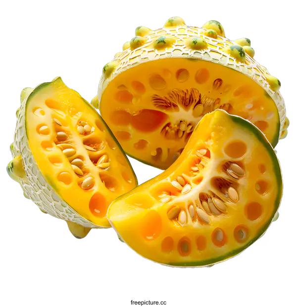 [Transparent Background PNG]Fresh Kiwano Melon Slices