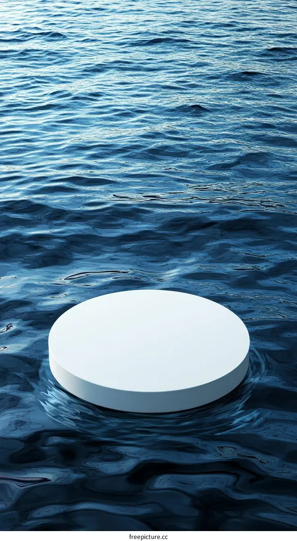 White Circle Object on Rippled Water