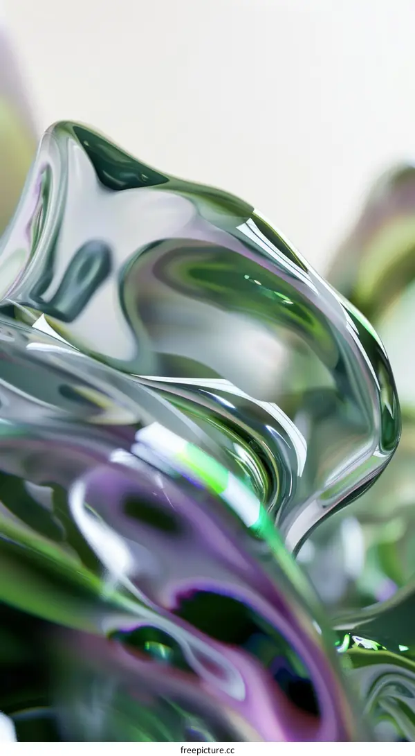 Abstract 3D rendering of a glassmorphism shape