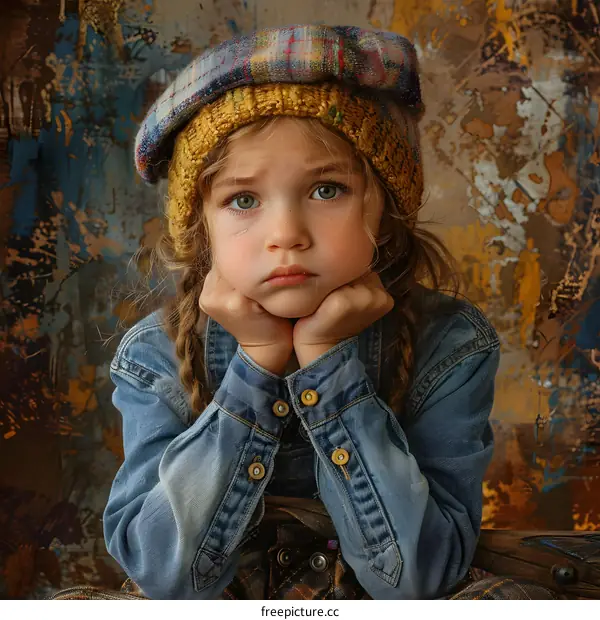 Portrait of a little girl in a beret