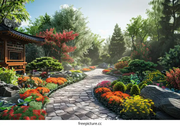 Beautiful Asian Garden Pathway