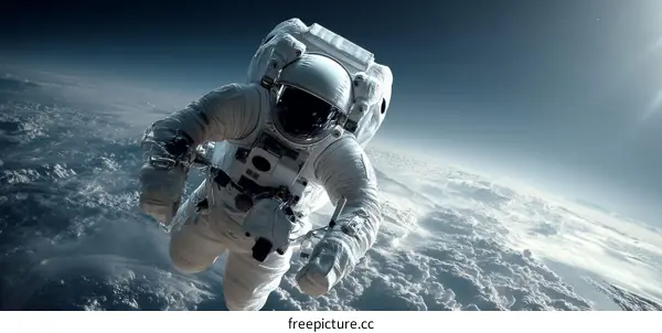 Astronaut in Space Suit Exploring the Universe