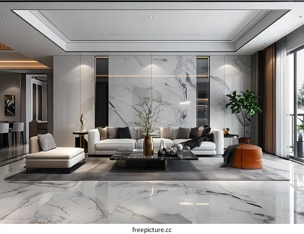 Modern minimalist style living room