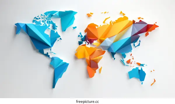 A Colorful Illustrated Map of the World