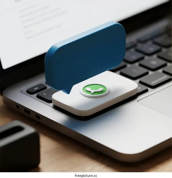 Modern Chat Device on Laptop Keyboard for Communication