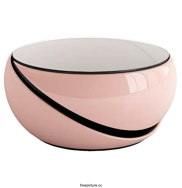 [Transparent Background PNG]Modern Pink Glass Coffee Table Design