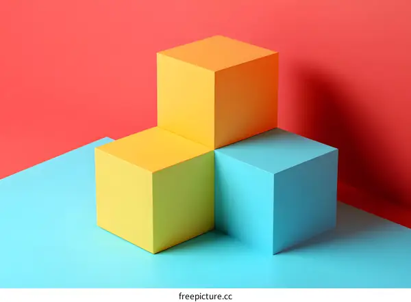 Abstract Geometric Shapes on Colorful Background