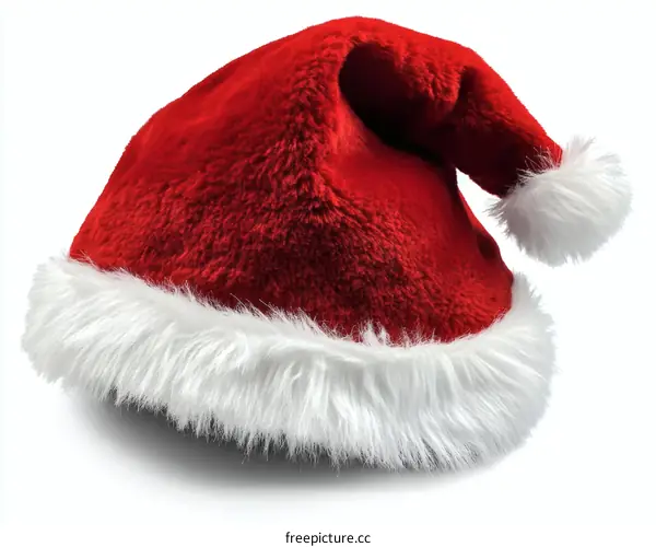 Red Christmas Santa Hat with White Fur Trim