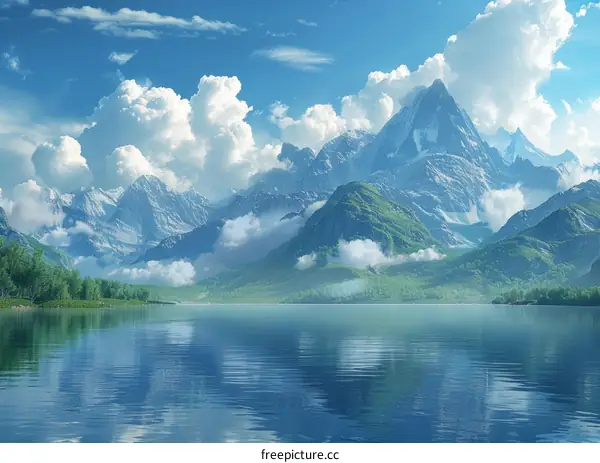 Majestic Mountain Scenery Over a Serene Lake