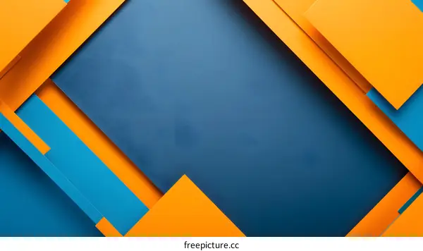 Abstract Blue and Orange Geometric Shapes Background