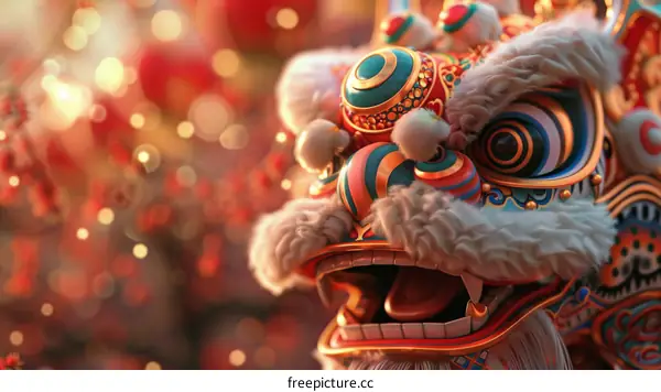 Performing Lion Dance and Dragon Dance to Celebrate Lantern Festival