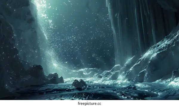 Abstract Fantasy Landscape with Snow and Ice