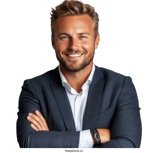 [Transparent Background PNG]Confident Business Professional Portrait