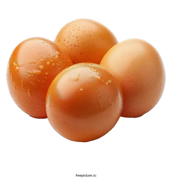 [Transparent Background PNG]Four brown eggs