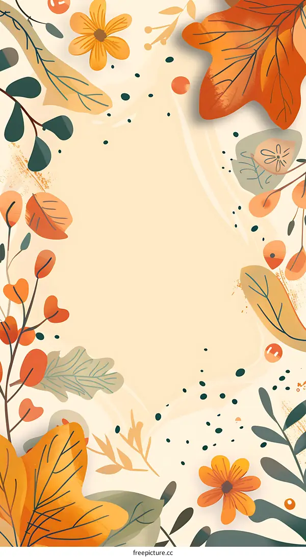 Autumn Floral Background Illustration
