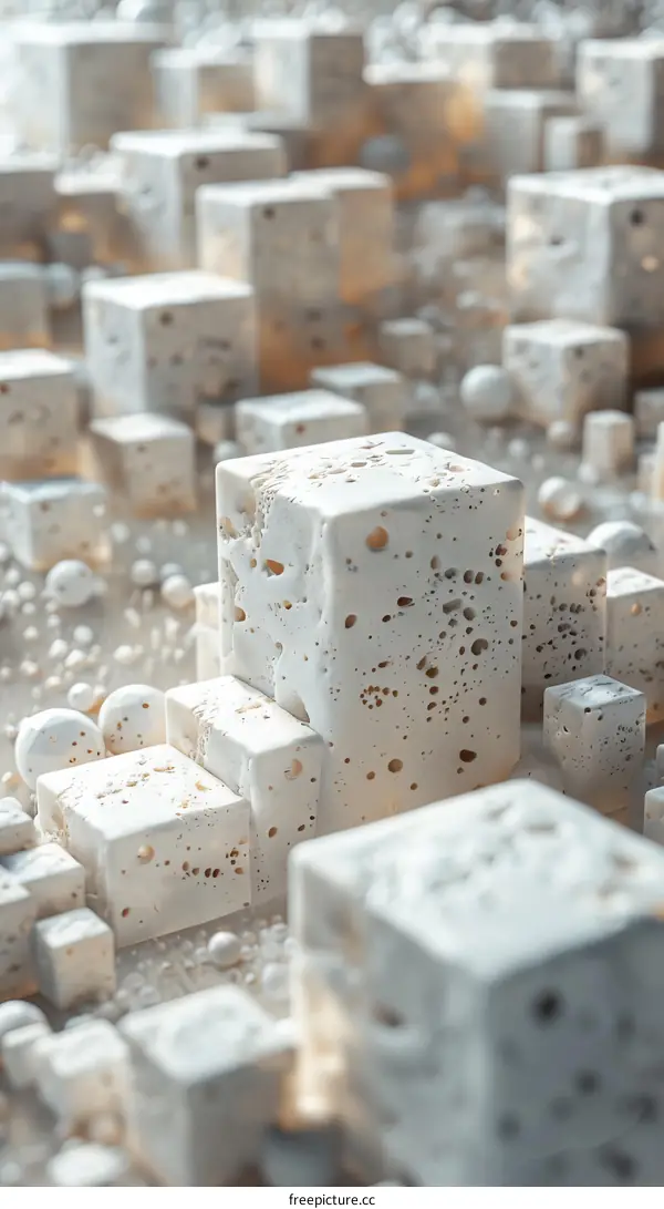 Abstract Geometric Cityscape of Cubes