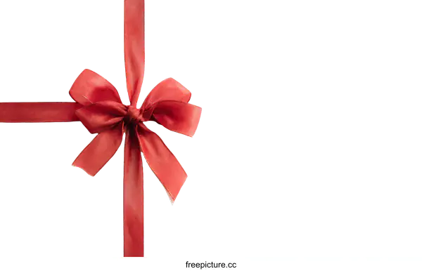 [Transparent Background PNG]Red Ribbon Bow on White Background