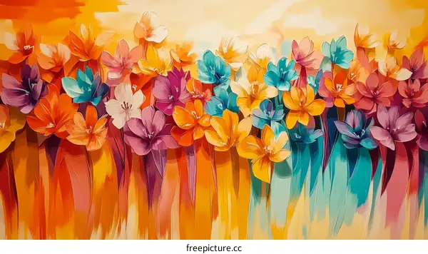 Colorful Flower Abstract Painting