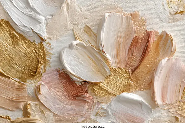 Abstract Art with Golden and Peach Tones