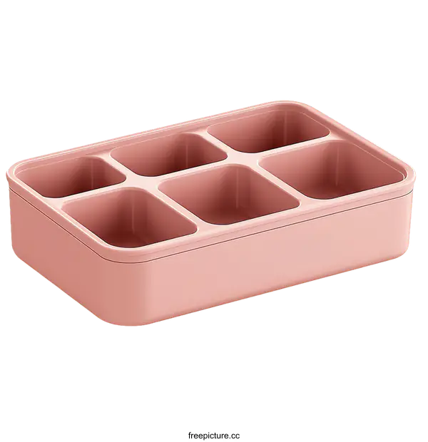 [Transparent Background PNG]Nine-Compartment Organizer Box in Light Pink