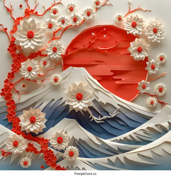 Papercut Art Mount Fuji