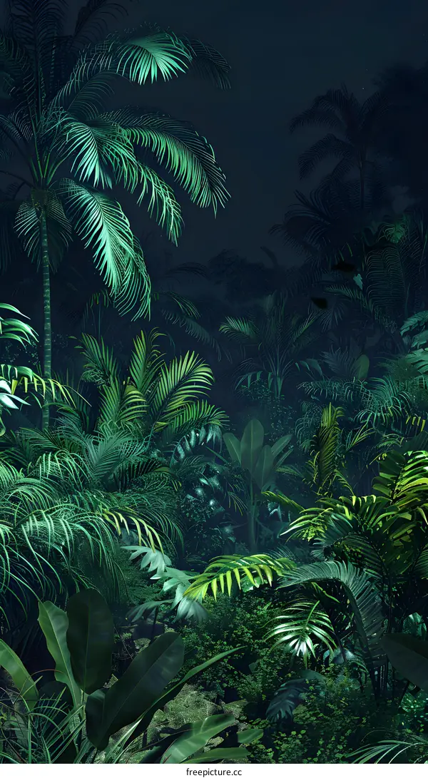 Tropical Rainforest Night Scene